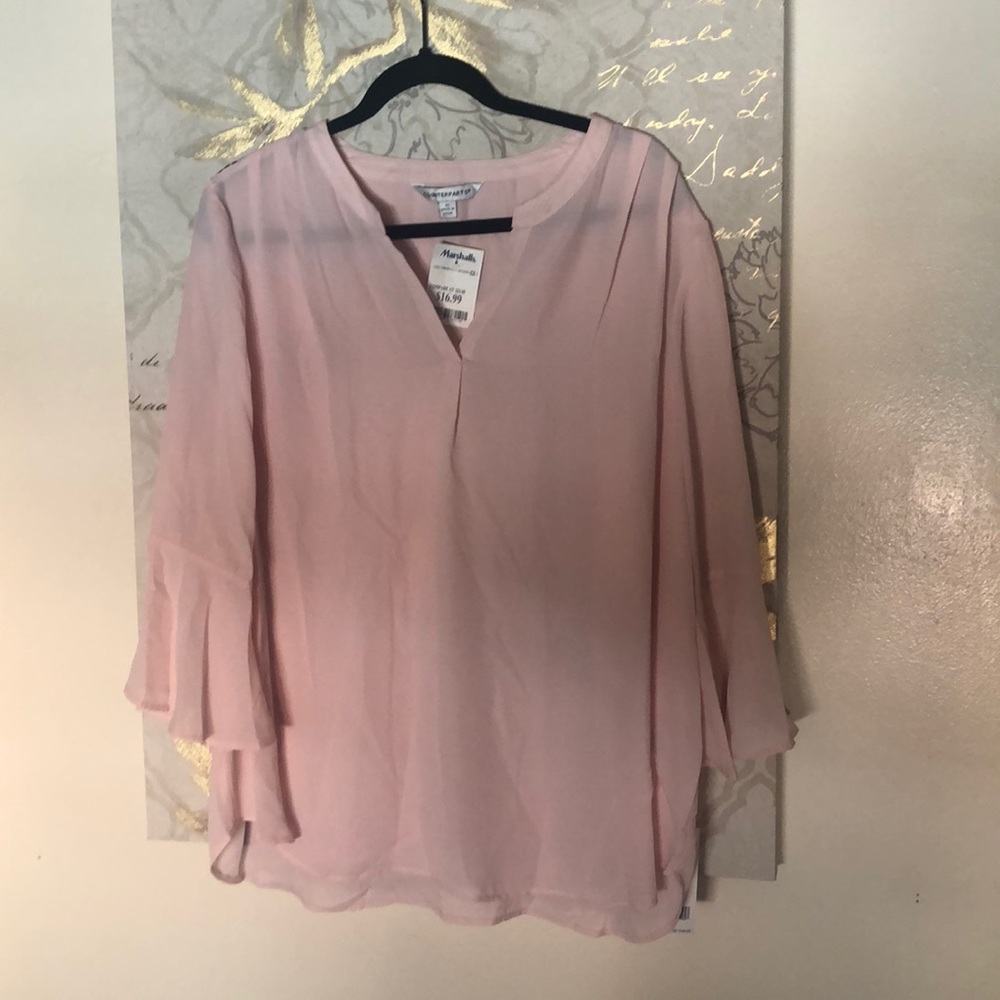 Light pink chiffon blouse